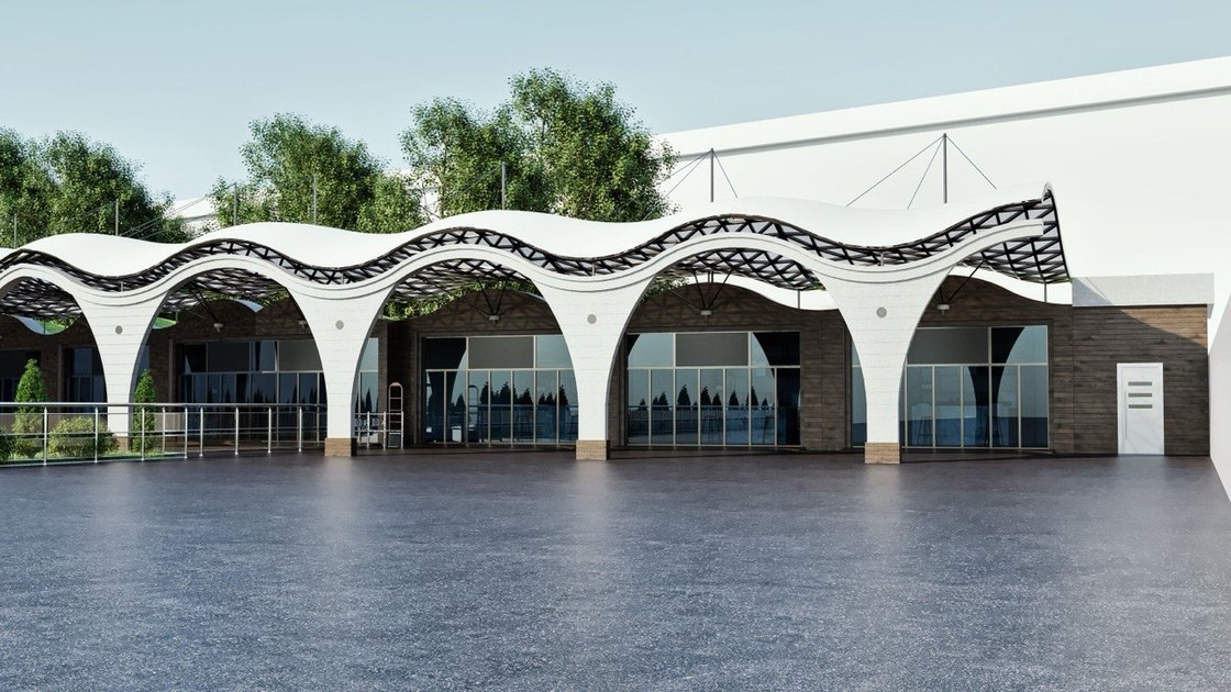 Airport waiting zone — view 1