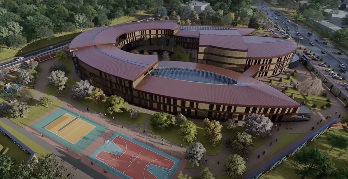 Westminster International School — 5 of 6, the tulip plan seen from the air