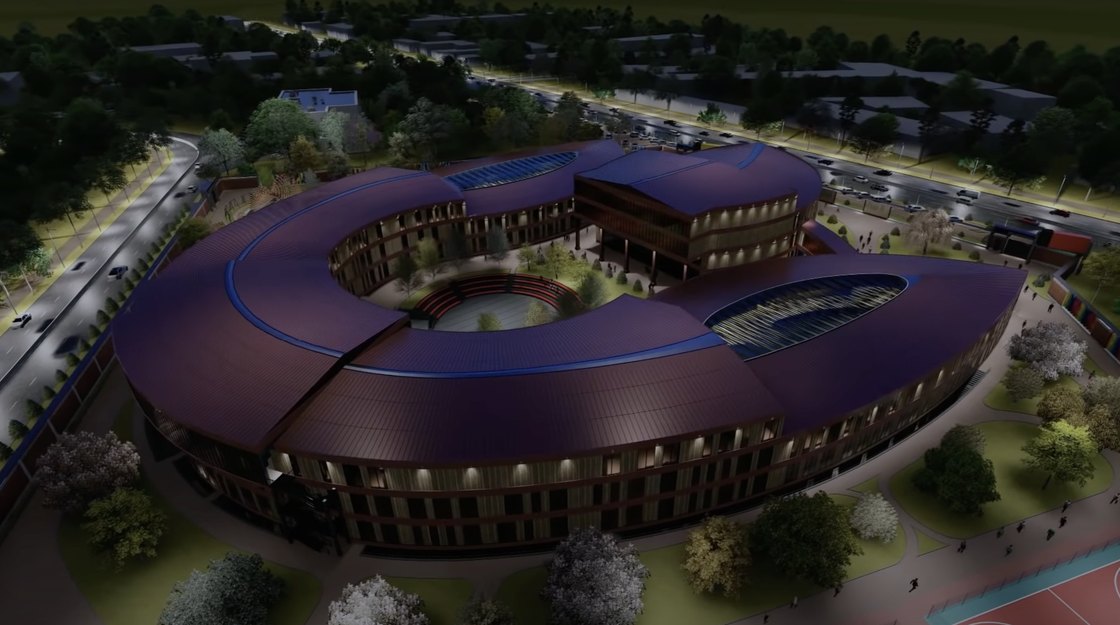 Westminster International School — 6 of 6, the tulip plan seen from the air