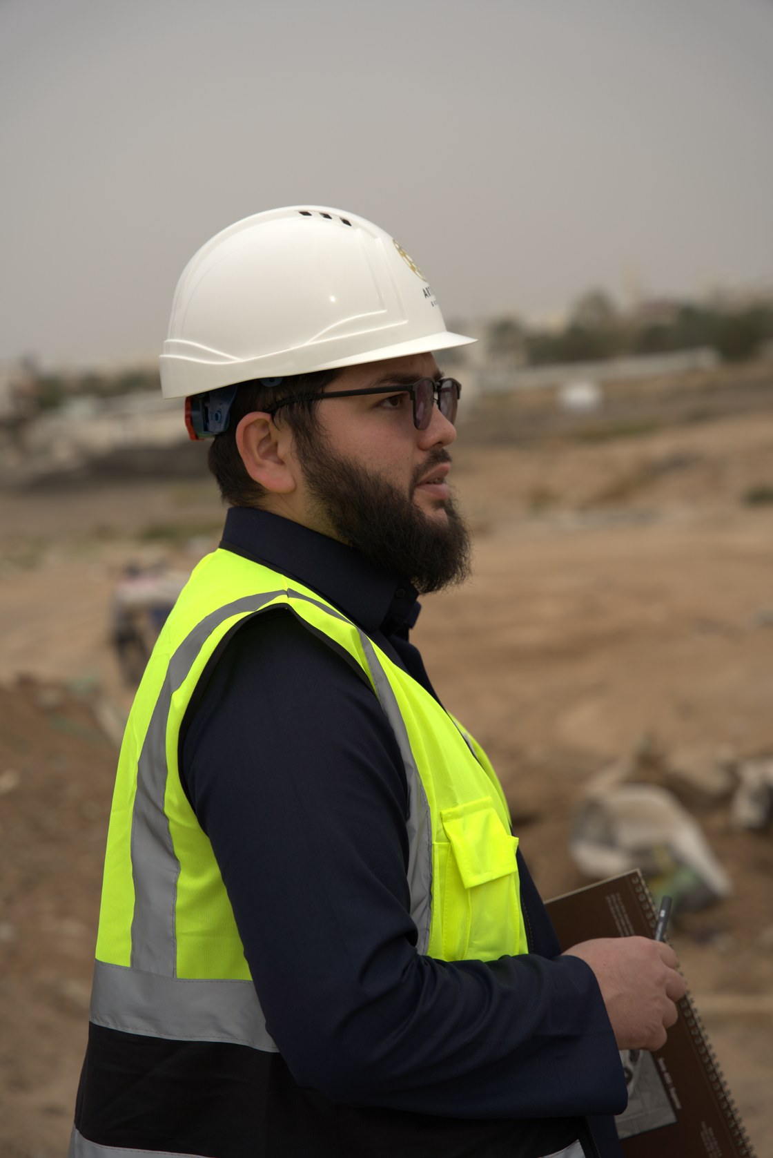 Rustam Khaitmetov on site, in hi-vis